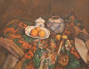 Paul Cezanne Still Life with Ginger Jar, Sugar Bowl, and Oranges painting